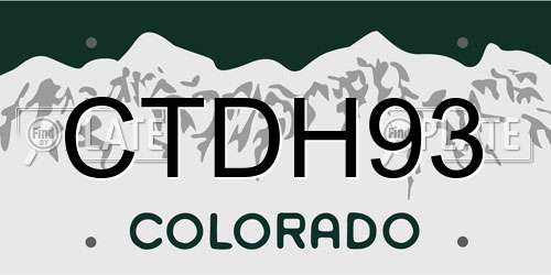 CTDH93 Colorado License Plate