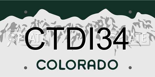 CTDI34 Colorado License Plate