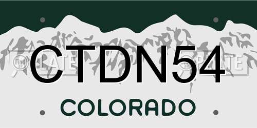 CTDN54 Colorado License Plate