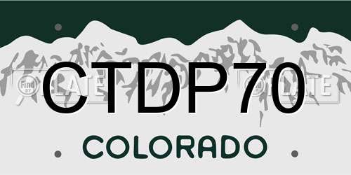 CTDP70 Colorado License Plate