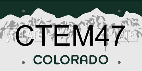 CTEM47 Colorado License Plate