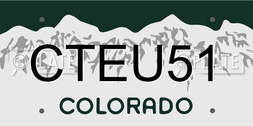 CTEU51 Colorado License Plate