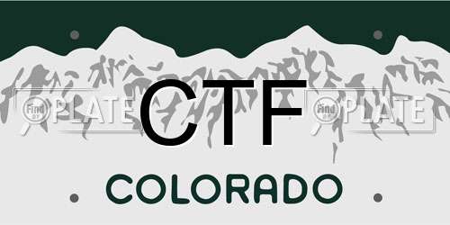 CTF Colorado License Plate
