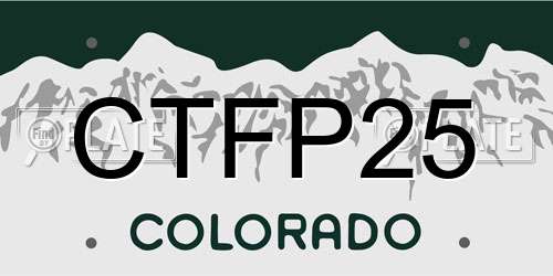 CTFP25 Colorado License Plate