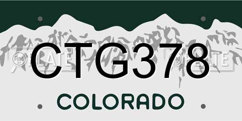 CTG378 Colorado License Plate
