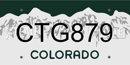 CTG879 Colorado License Plate