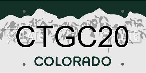 CTGC20 Colorado License Plate