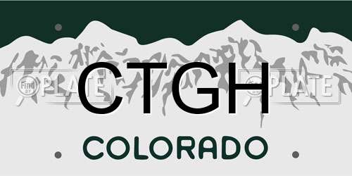 CTGH Colorado License Plate