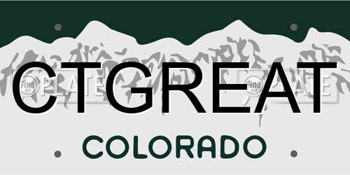 CTGREAT Colorado License Plate