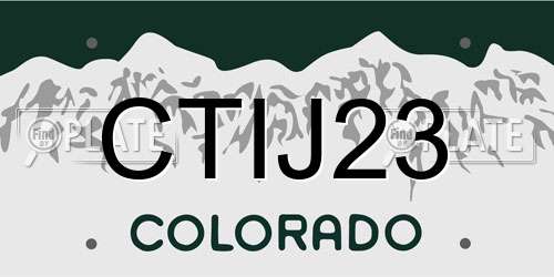 CTIJ23 Colorado License Plate