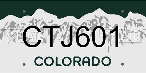 CTJ601 Colorado License Plate
