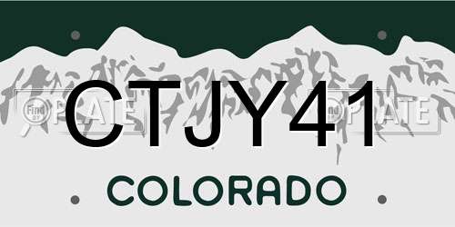 CTJY41 Colorado License Plate
