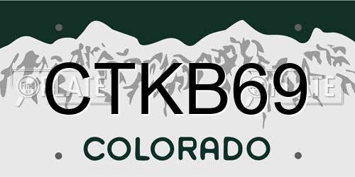 CTKB69 Colorado License Plate