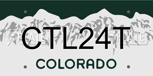 CTL24T Colorado License Plate