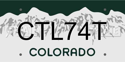 CTL74T Colorado License Plate