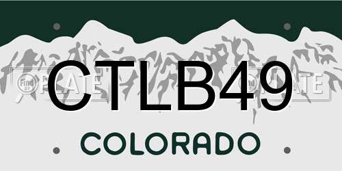 CTLB49 Colorado License Plate