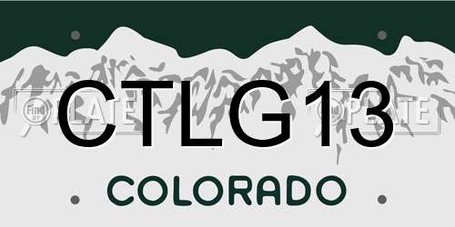 CTLG13 Colorado License Plate