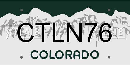 CTLN76 Colorado License Plate