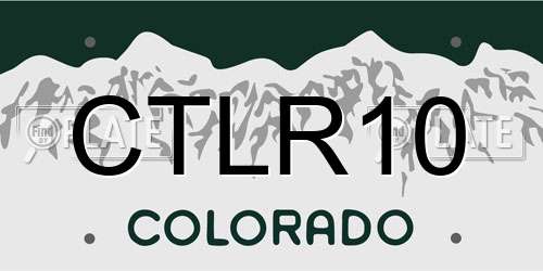 CTLR10 Colorado License Plate
