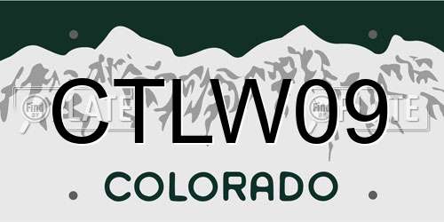 CTLW09 Colorado License Plate
