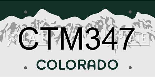 CTM347 Colorado License Plate