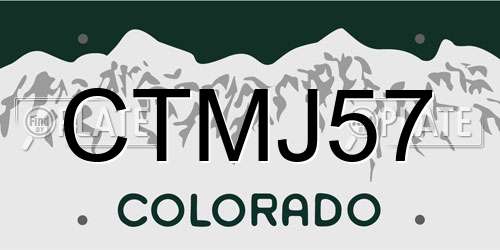 CTMJ57 Colorado License Plate