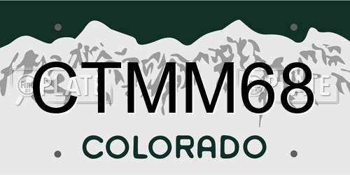 CTMM68 Colorado License Plate