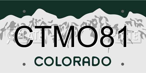 CTMO81 Colorado License Plate