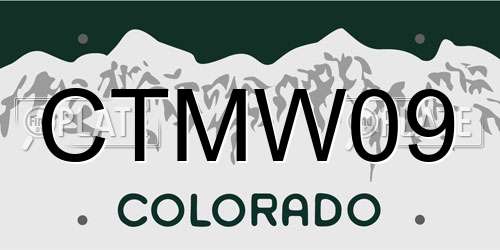 CTMW09 Colorado License Plate