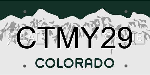 CTMY29 Colorado License Plate