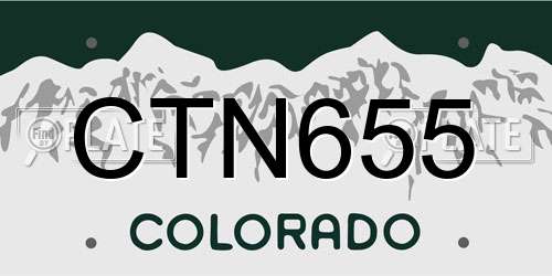 CTN655 Colorado License Plate