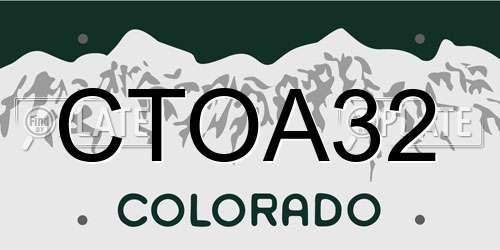 CTOA32 Colorado License Plate