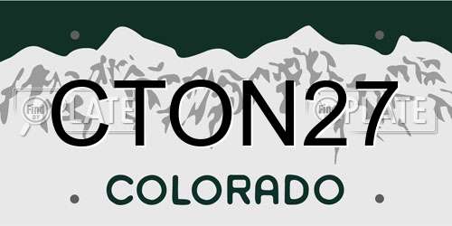 CTON27 Colorado License Plate