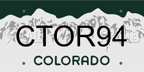 CTOR94 Colorado License Plate