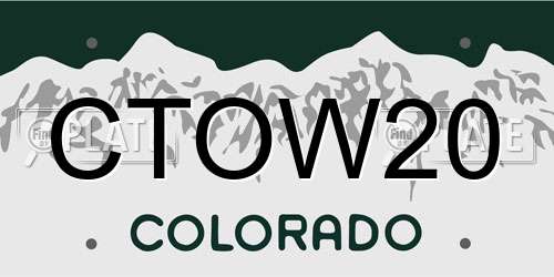 CTOW20 Colorado License Plate