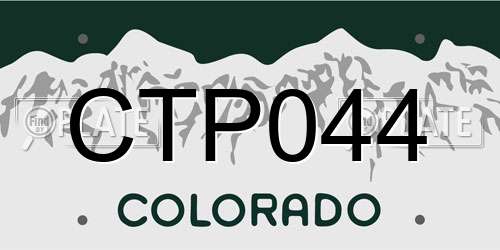 CTP044 Colorado License Plate