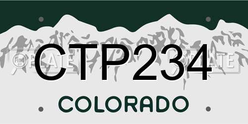 CTP234 Colorado License Plate
