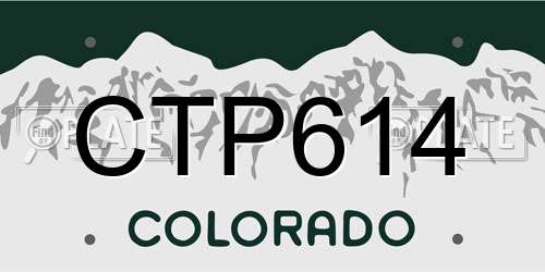CTP614 Colorado License Plate