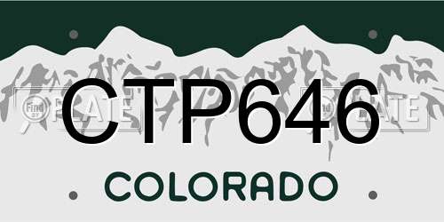 CTP646 Colorado License Plate