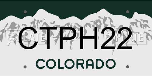 CTPH22 Colorado License Plate