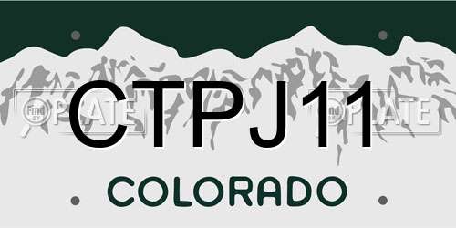 CTPJ11 Colorado License Plate