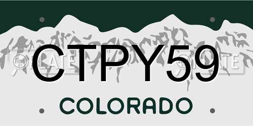 CTPY59 Colorado License Plate