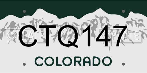 CTQ147 Colorado License Plate