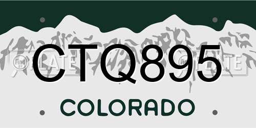 CTQ895 Colorado License Plate