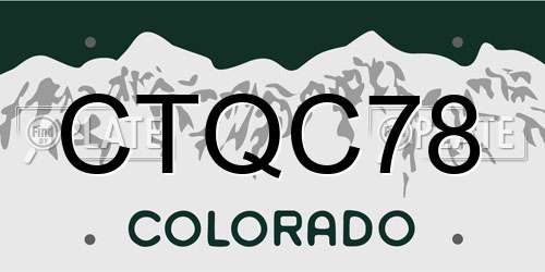 CTQC78 Colorado License Plate