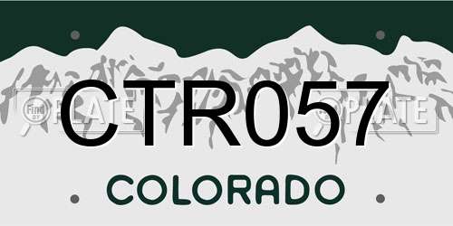 CTR057 Colorado License Plate