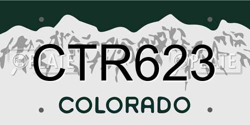 CTR623 Colorado License Plate