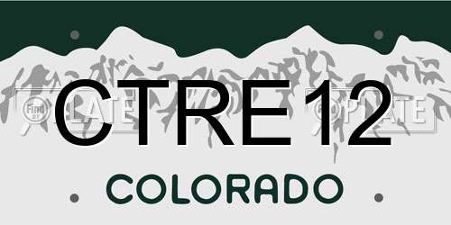 CTRE12 Colorado License Plate