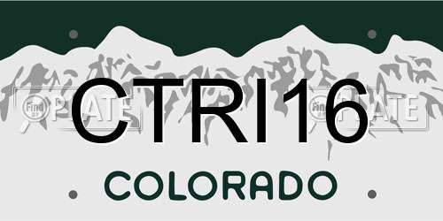 CTRI16 Colorado License Plate