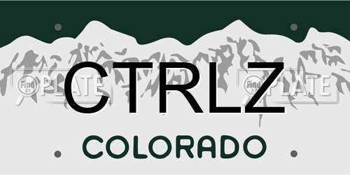 CTRLZ Colorado License Plate